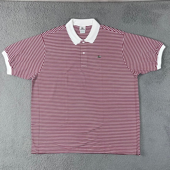Lacoste Other - Lacoste Polo Shirt US Men 4XL (EU/3XL) Red White Striped Short Sleeve Cotton